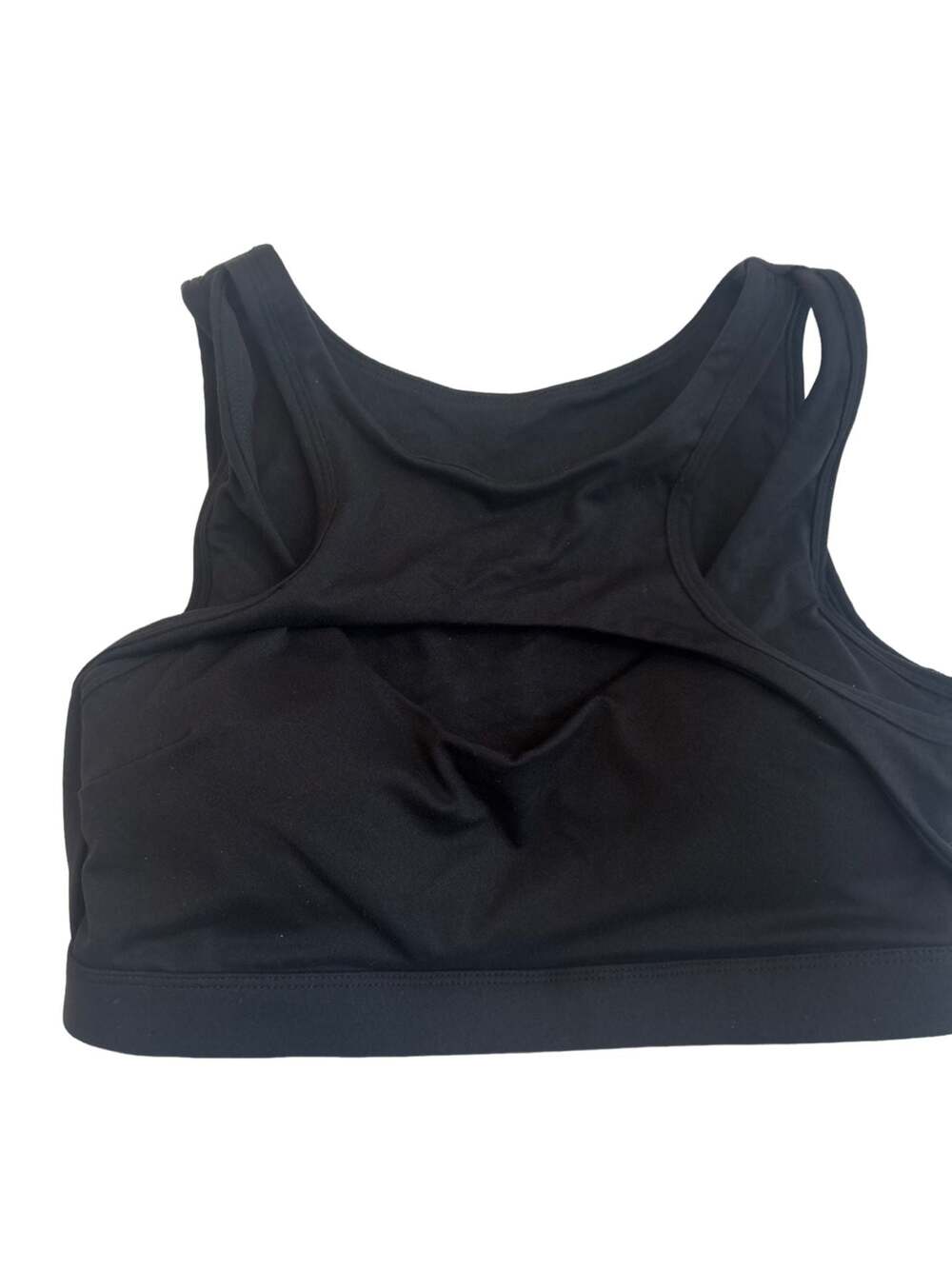 Betaven Women's Black Cutout Front Sports Bra, Size M